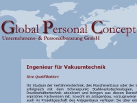 Global Personal Concept  - Ingenieur f&uuml;r Vakuumtechnik 